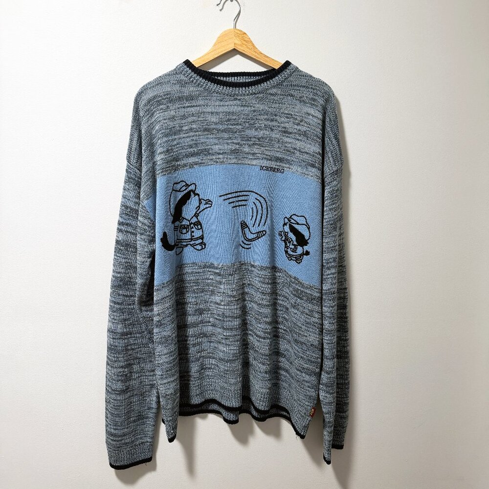 Mickey Mouse Iceberg History Boomerang Sweater XXL Disney 90s Knit Vintage